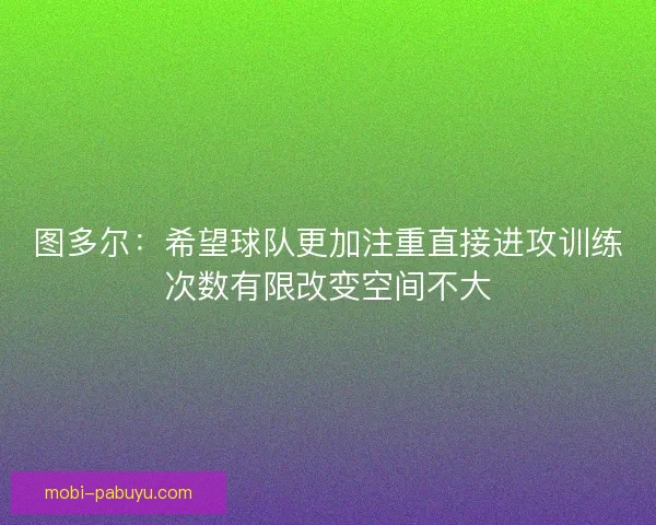 图多尔:希望球队更加注重直接进攻训练次数有限改变空间不大 图多尔:希望球队更加注重直接进攻训练次数有限改变空间不大